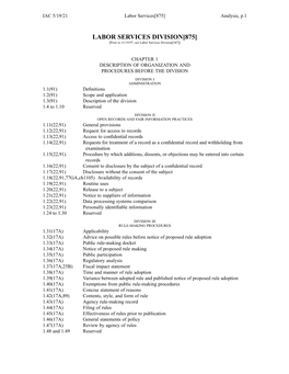 LABOR SERVICES DIVISION[875] [Prior to 11/19/97, See Labor Services Division[347]]