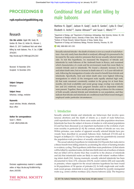 Conditional Fetal and Infant Killing by Rspb.Royalsocietypublishing.Org Male Baboons