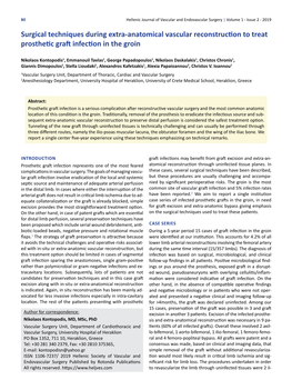 Surgical Techniques During Extra-Anatomical Vascular Reconstruction to Treat Prosthetic Graft Infection in the Groin