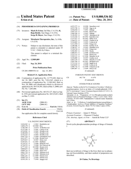 (12) United States Patent (10) Patent No.: US 8,080,536 B2 Erion Et Al