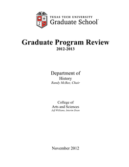 Graduate Program Review 2012-2013