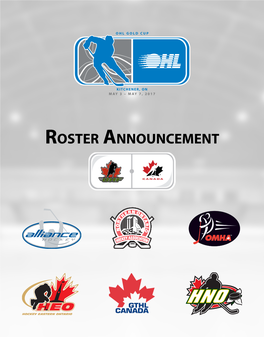 Roster Announcement OHL GOLD CUP