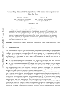 Connecting 3-Manifold Triangulations with Monotonic Sequences of Bistellar ﬂips