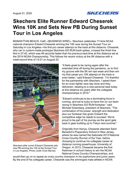 Skechers Elite Runner Edward Cheserek Wins 10K and Sets New PB During Sunset Tour in Los Angeles