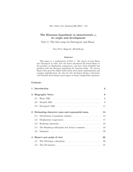 The Riemann Hypothesis in Characteristic P, Its Origin and Development Part 2