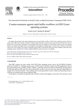 Counter-Measures Against Stack Buffer Overflows in GNU/Linux Operating Systems