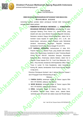 Mahkamah Agu Mahkamah Agung Republik Indo Mahkamah Agung Republik Indonesia Hkamah Agung Republik Indonesia Epublik Indonesia