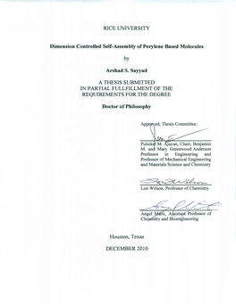 Dimension Controlled Self-Assembly of Perylene Based Molecules