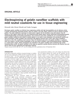 Electrospinning of Gelatin Nanofiber Scaffolds with Mild Neutral