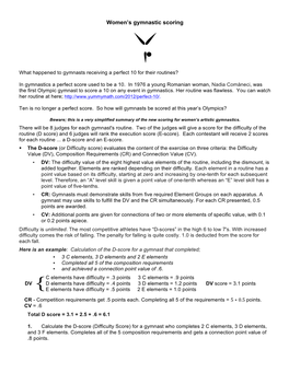 Women's Gymnastic Scoring