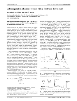 Dehydrogenation of Amine–Boranes with a Frustrated Lewis Pairw