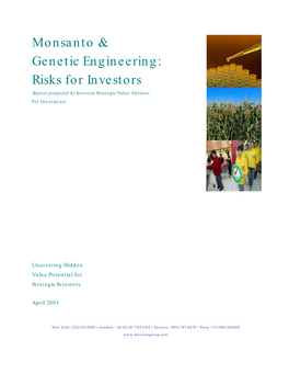 Monsanto & Genetic Engineering