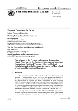 United Nations ECE/TRANS/SC.3/2015/3-ECE/TRANS/WP.24/2015/12