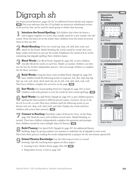 Digraph Sh Whiteboard Activities See Instructional Routines, Pages 29–32, for Additional Lesson Details and Support