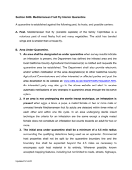3406. MEDITERRANEAN FRUIT FLY State Interior Quarantine