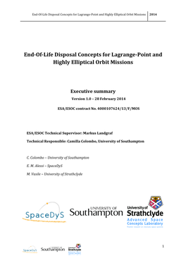 End-Of-Life Disposal Concepts for Lagrange-Point and HEO Missions