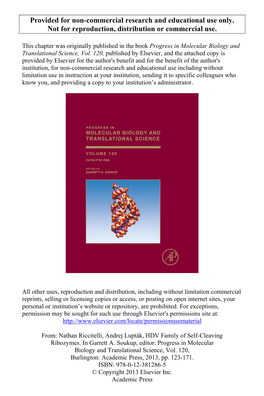 HDV Family of Self-Cleaving Ribozymes