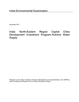 IEE: India: North-Eastern Region Capital Cities Development