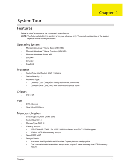 System Tour Features