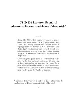 Alexander-Conway and Jones Polynomials∗