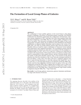 The Formation of Local Group Planes of Galaxies