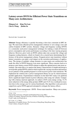 Latency-Aware DVFS for Efficient Power State Transitions on Many