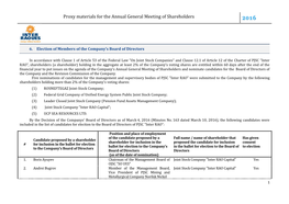 Elections of Members of Board of Directors