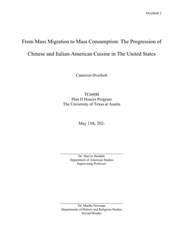 From Mass Migration to Mass Consumption: the Progression Of