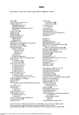 Page Numbers in Bold Refer to Tables. a Batus 158 Actinoceramus