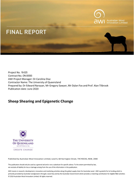 Sheep Shearing and Epigenetic Change