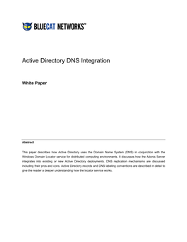 Active Directory DNS Integration.Book