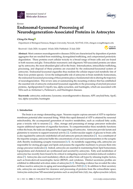 Endosomal-Lysosomal Processing of Neurodegeneration-Associated Proteins in Astrocytes