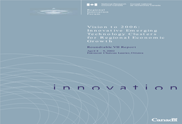 Vision to 2006: Innovative Emerging Technology Clusters for Regional