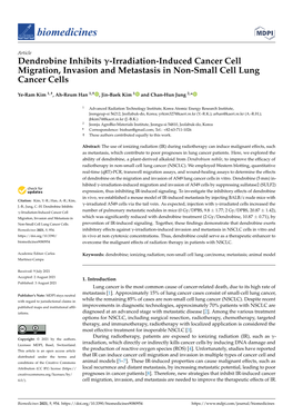 Dendrobine Inhibits -Irradiation-Induced Cancer Cell