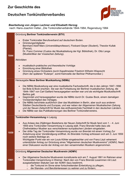 Zur Geschichte Des Deutschen Tonkünstlerverbandes