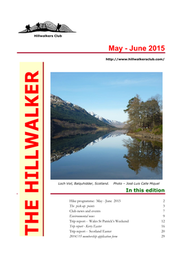 The Hillwalker ● May – June 2015 Page 2