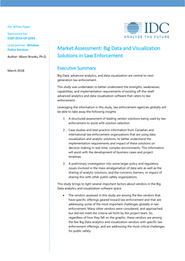 Big Data and Visualization Solutions in Law Enforcement