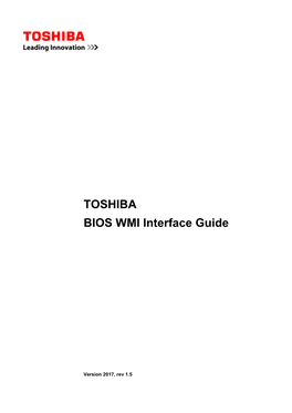 TOSHIBA BIOS WMI Interface Guide