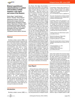 Bilateral Scapulothoracic Osteochondromas in a Patient With