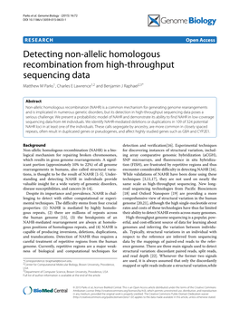 Detecting Non-Allelic Homologous Recombination from High-Throughput Sequencing Data Matthew M Parks1, Charles E Lawrence1,2 and Benjamin J Raphael2,3*