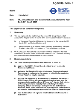 Annual Report and Statement of Accounts for Year Ending 31 March