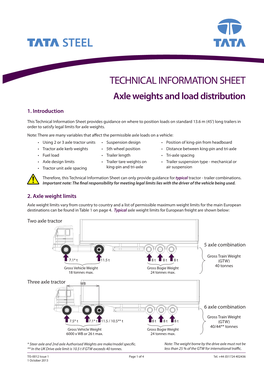 TIS-0012 Axle Loads and Weight Distribution