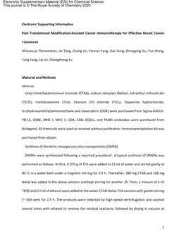 Electronic Supporting Information Post Translational Modification-Assisted