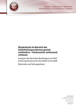 Missbräuche Im Bereich Der Schönheitsoperationen Gezielt