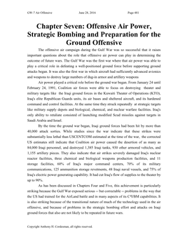 Offensive Air Power, Strategic Bombing and Preparation for the Ground Offensive
