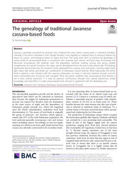 The Genealogy of Traditional Javanese Cassava-Based Foods Sri Herminingrum