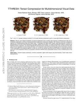 TTHRESH: Tensor Compression for Multidimensional Visual Data