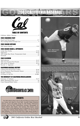 2003 California Baseball