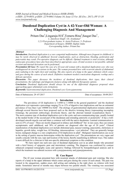 Duodenal Duplication Cyst in a 42-Year-Old Woman: a Challenging Diagnosis and Management