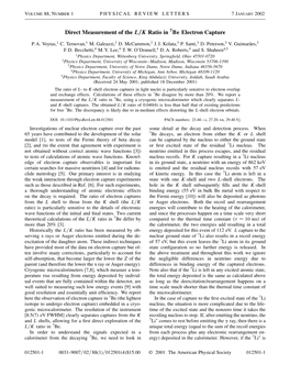 Direct Measurement of the L/K Ratio in the Electron Capture Decay of 7Be